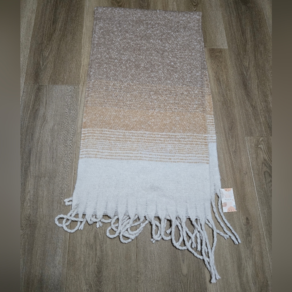 New With Tag Super Soft All You Need Is Love Soft Oversized Scarf Tan Cream